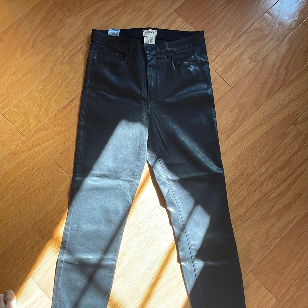 L’Agence Margot Coated Denim Skinny Jean Black Size 31 mid rise